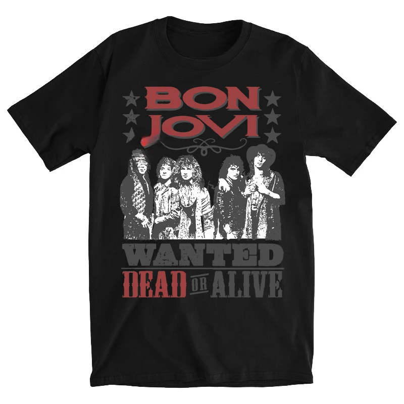 Lässiges T-Shirt der Rockband Metal Bon Jovi für Herren und Damen, Luxusmarke – Detail 5