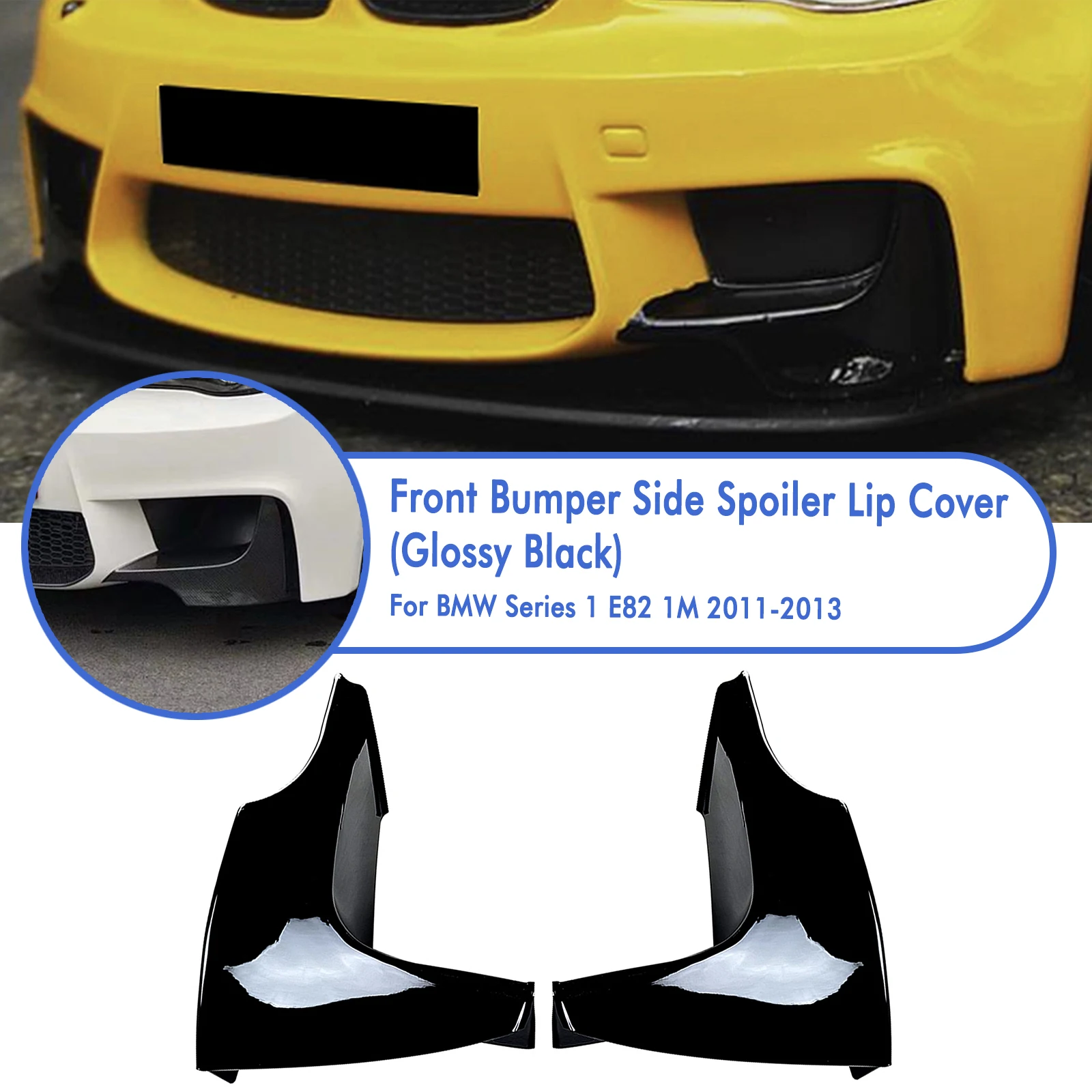 

Front Bumper Side Splitter Cover Lip Lower Spoiler Air Vent Trim For BMW 1 Series E82 1M 2011-2013