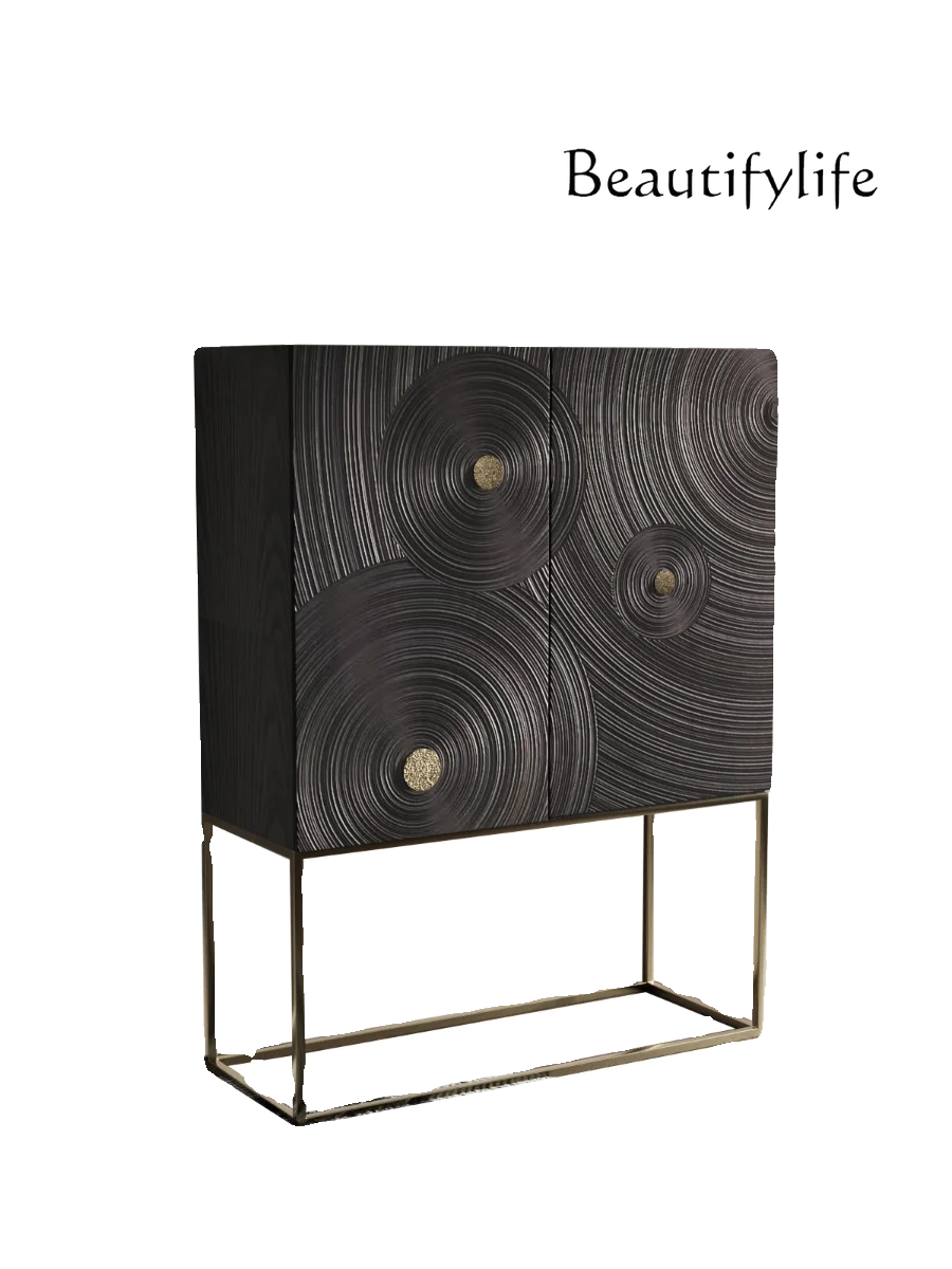 

modern solid wood carving flower bucket cabinet Storage cabinet Entrance wine cabinet Small side against the wall
