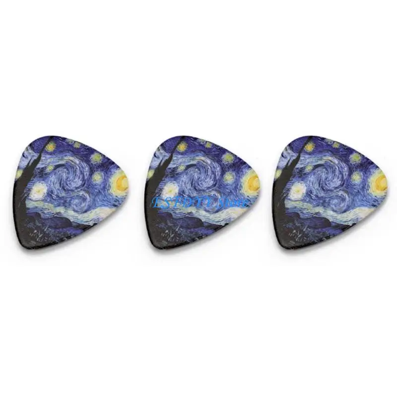 

G6DE Pack of 3 Professional Guitar Plectrums Celluloid Texture Guitar Accessories