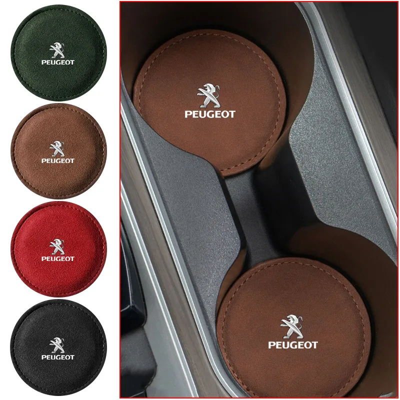 Water Cup Pad Groove Coaster Auto Non-slip Mat for Peugeot 407 3008 307 308 206 508 208 207 607 106 408 5008 Wheel Center Caps