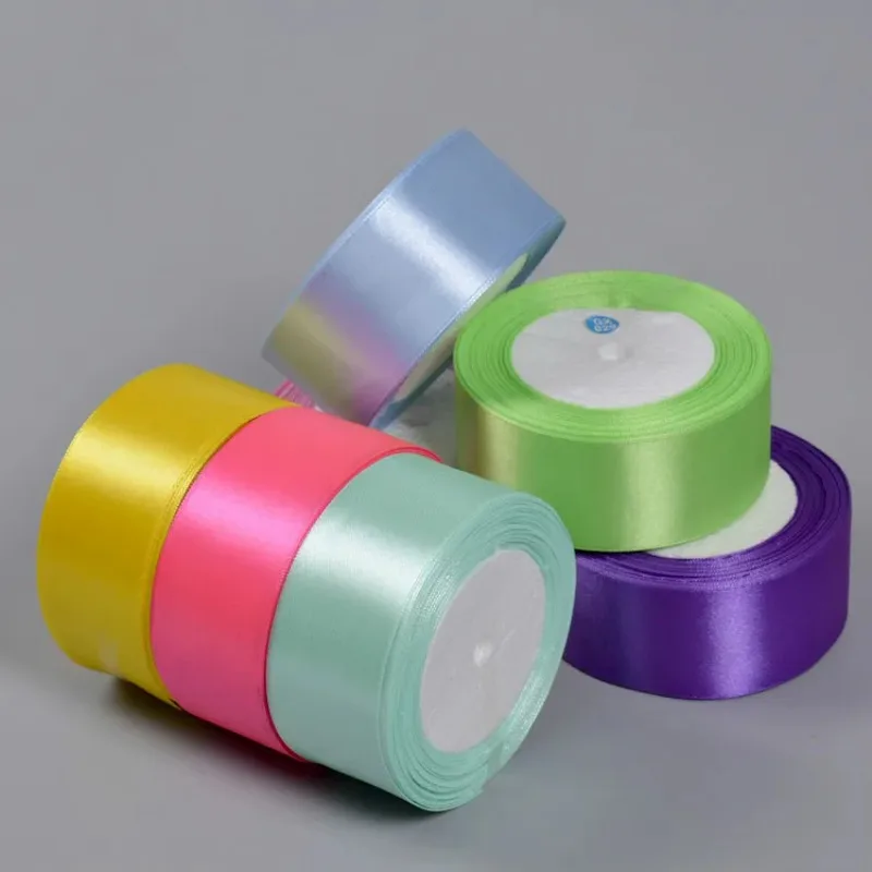 

Silk Satin Ribbons Handmade Crafts Supplies DIY Wedding Sashes Christmas Gift Box Wrapping Birthday Cake Candy Box Packaging