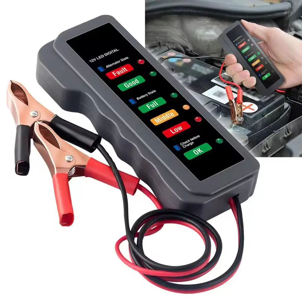 12V car battery tester, Alternator Tester Automotive,Battery to Analyzer Check Checker, System Charging alternator Battery Q8M7