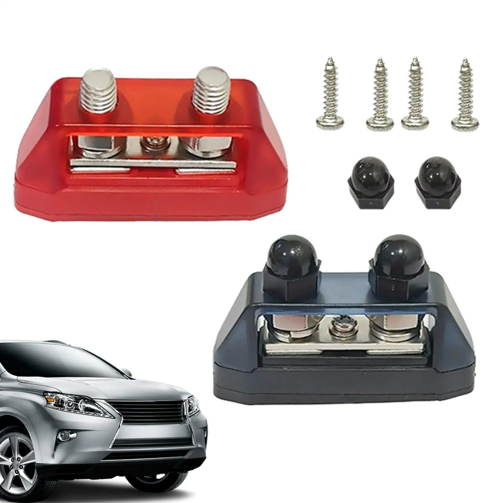 Stud Busbar Insulator 2-Piece Distribution Block Mount Insulators Battery Connection Solution for Marine Car Automotive RV