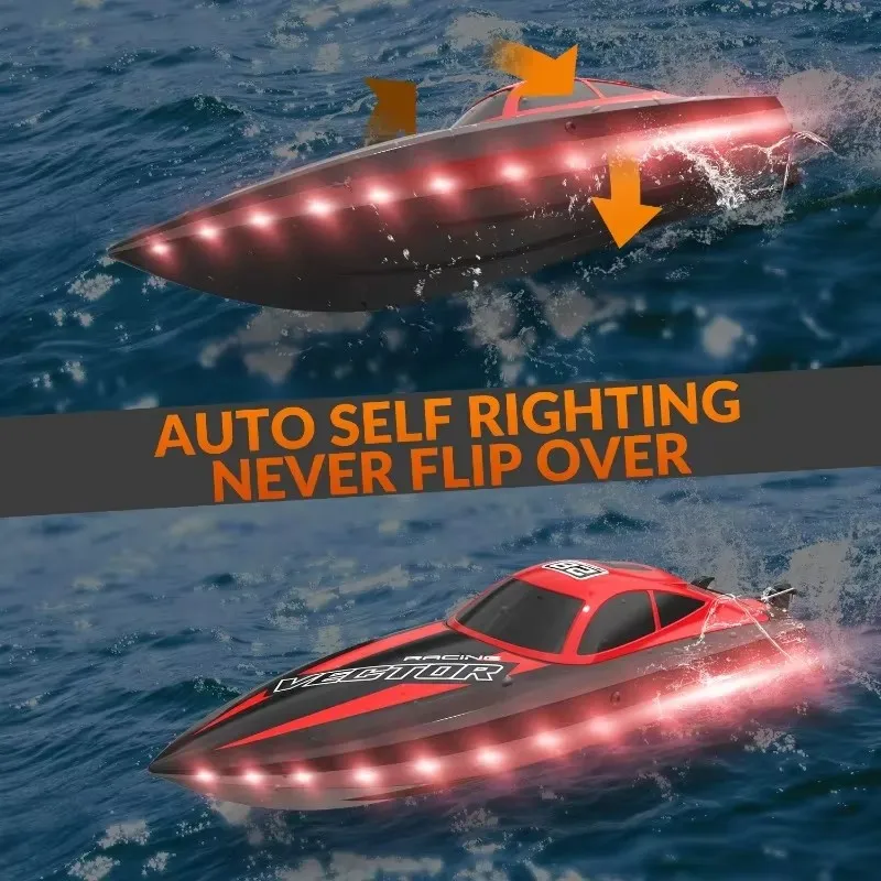 RC Boat 20+MPH Remote Control Speedboat Waterproof Radio-Controlled Ship Electric Toys Model Outdoor Lakes Pools