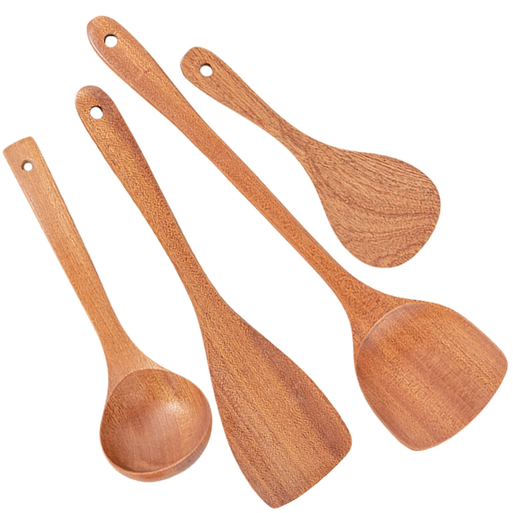 

Wood Spatula Kit Cooking Spoon Kitchen Utensils Set Heat Insulation Anti Scald Rice Pancake Turner Wooden Tools