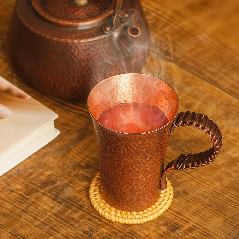 Pure Copper Coffee Cup Purple Copper Small Tea Cup and Beer Cup Mugs