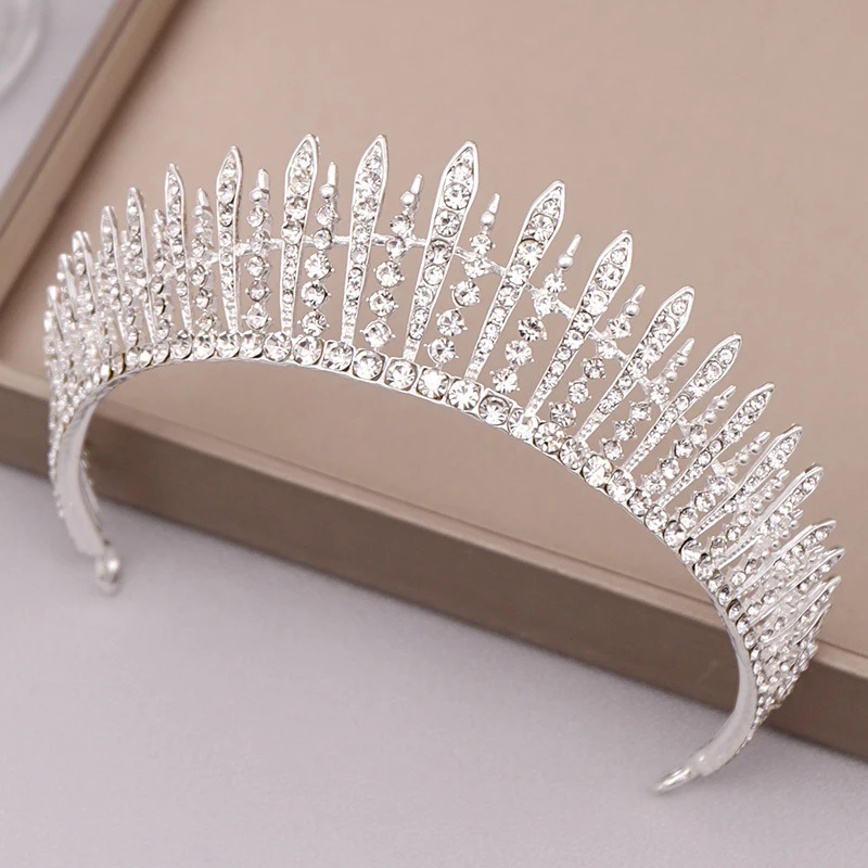 Rose Gold Color Sparkly Crystal Prom Queen Crown And Tiara Headband Baroque Bridal Diadem For Women Girls Wedding Hair Jewelry