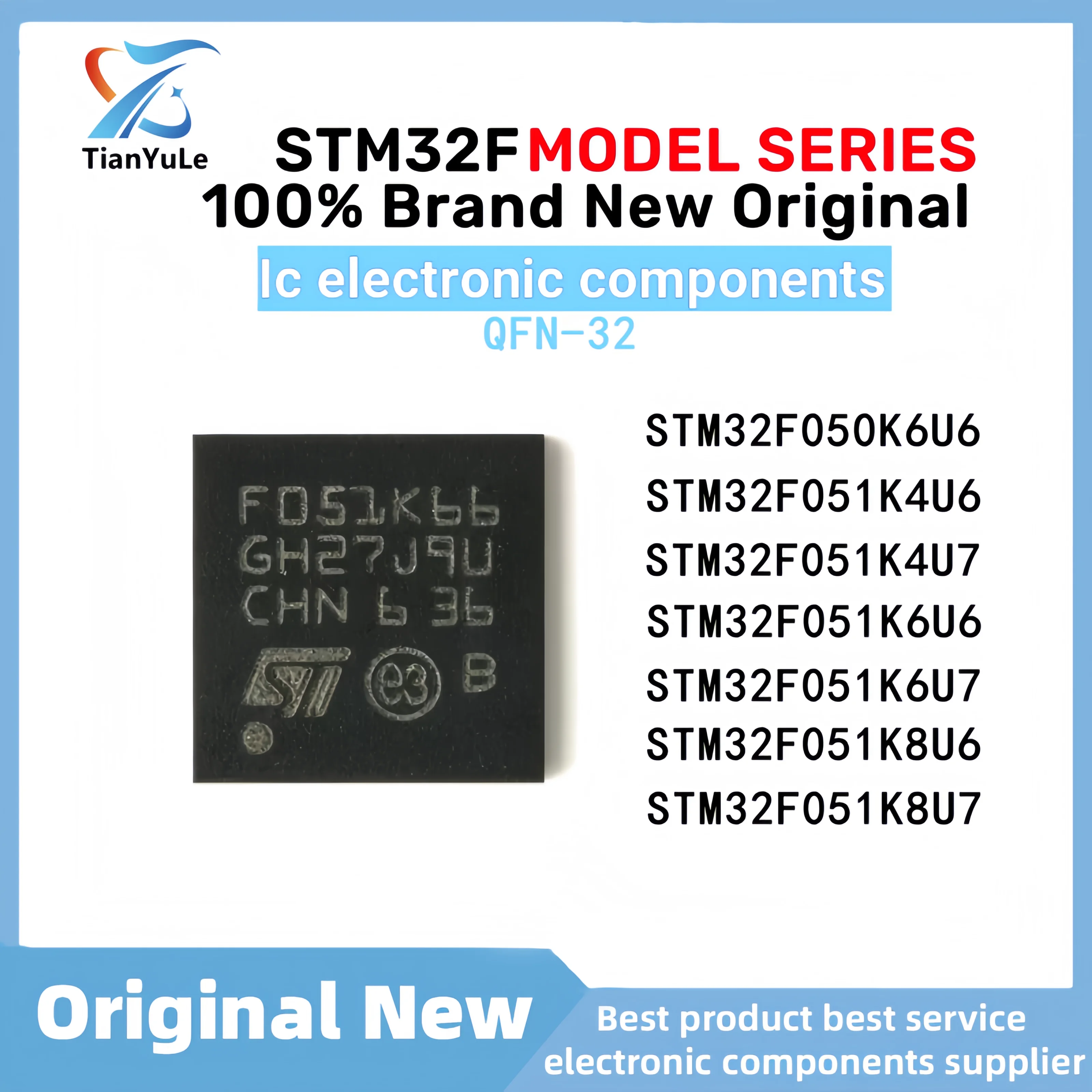 STM32F050K6U6 STM32F051K4U6 STM32F051K4U7 STM32F051K6U6 STM32F051K6U7 STM32F051K8U6 STM32F051K8U7 STM32F050 STM32F051 MCU Chip