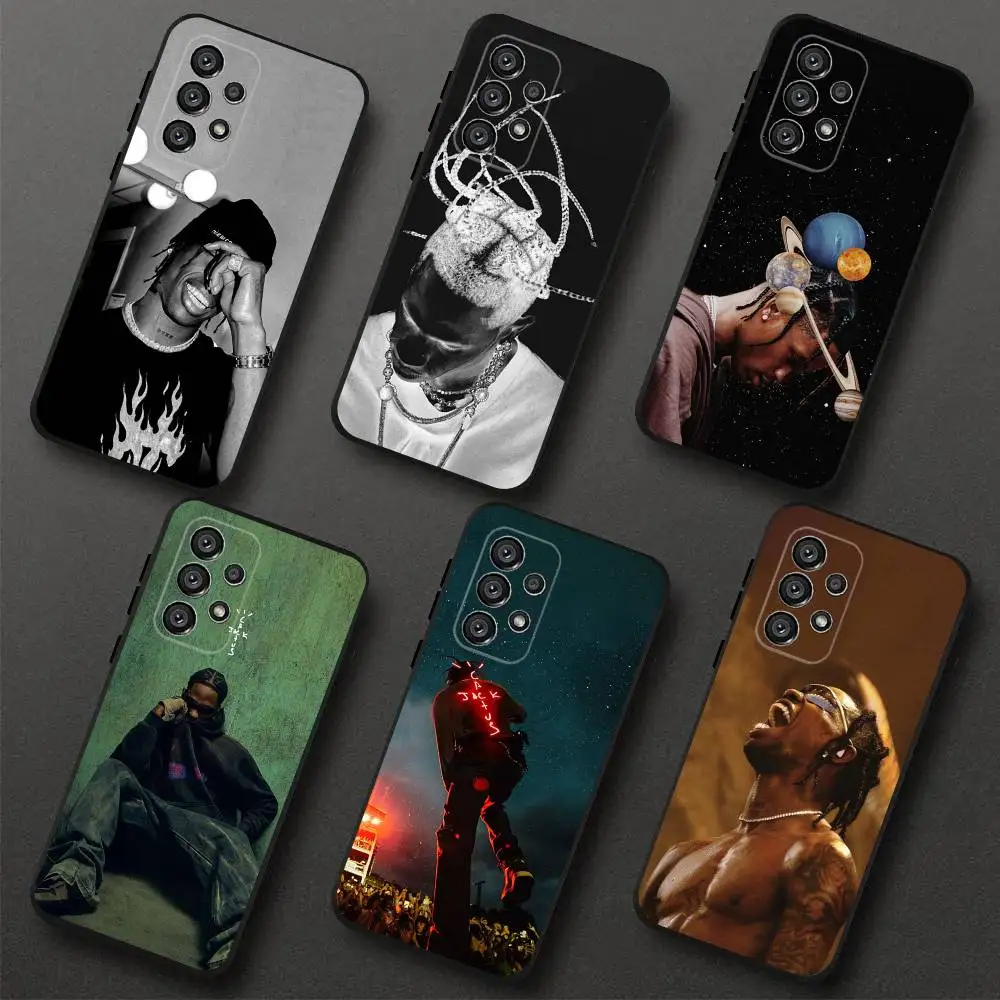 

C-Cactus J-Jack Travis Scott Phone Case For Samsung S 25,24,23,22,30,21,10,9,Ultra,Plus,Lite,FE,4,5G Black Soft Case