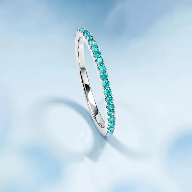 Colorful Zircon Micro Inlaid Ring for Women Light Luxury Ins Fashion Rings Temperament Simple Striped Finger Jewelry KOFSAC