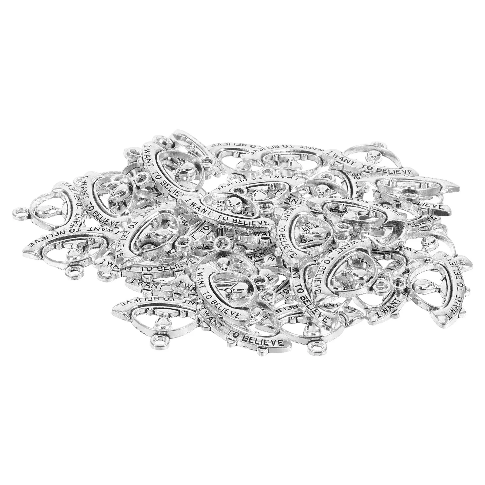 

50 Pcs Jewelry Alloy Earring Charms Pendant Necklace Pendants Ornaments Beads Metal