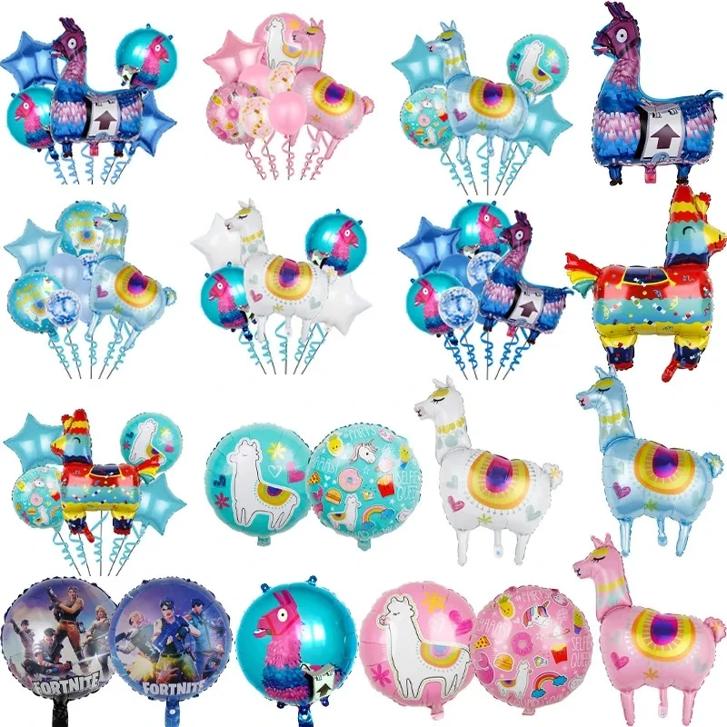 Disney cartoon carnival animal alpaca balloon set party birthday aluminum film balloon