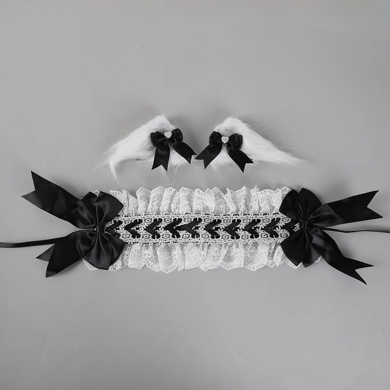 Korean women's cute hair accessories Lolita Manga exhibition often uses paired bow headpieces, cat ear hair accessories view 4