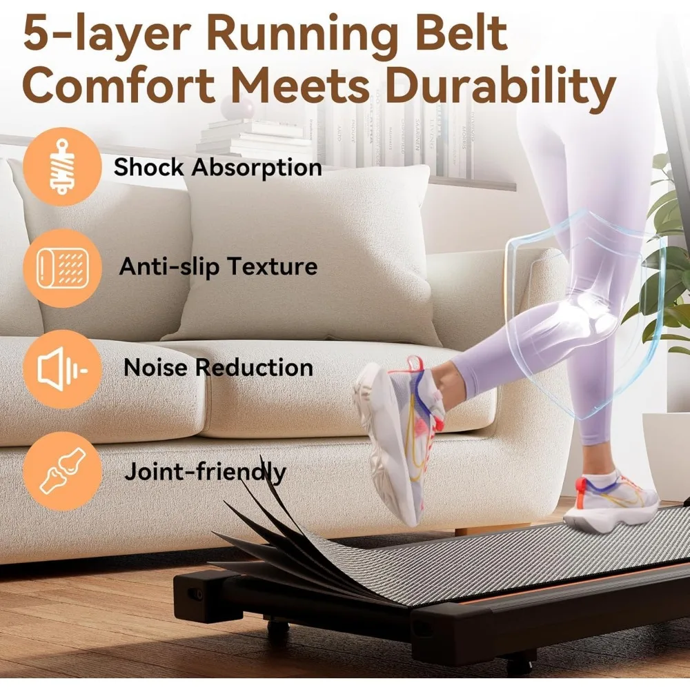 جهاز سير مدمج 4 في 1 قابل للطي مع مائل للياقة البدنية المنزلية، سعة 300 رطل، مثالي للمساحات الصغيرة