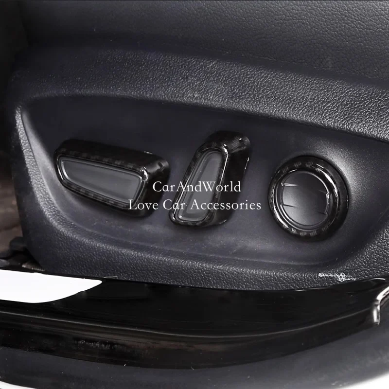 Interior Seat Adjustment Button Sequin Cover Frame Trims Carbon Fibre Sticker For Toyota Corolla 2019-2025 Car Accessories