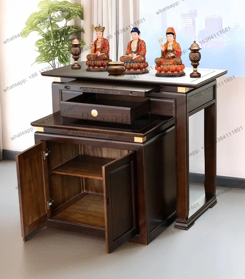 

Solid Wood Table Incense Case Household Modern Small Buddhist Platform Simple Casket New Chinese Style