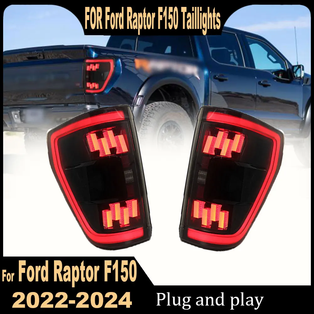 Pair Car LED Tail Light For Ford F150 Raptor 2022 2023 2024 Turn Signal Tail lamp Assembly Car Accessories Modified Rear Lamps