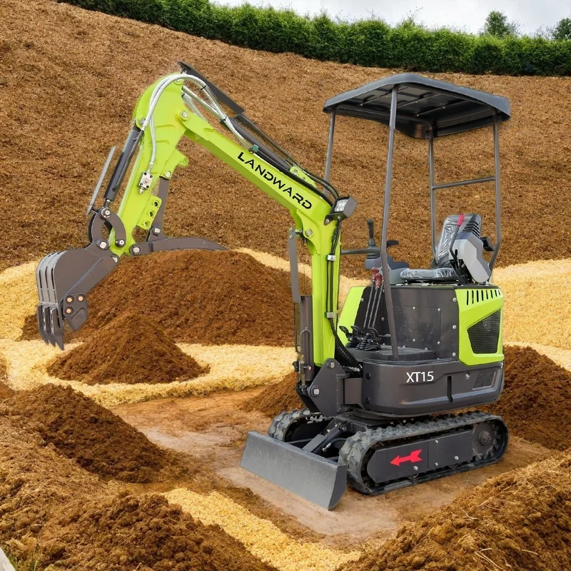 

Free Shipping Mini Digger 1.5 Ton Earth-moving Machinery Small Crawler Bagger Multifunctional Hydraulic Mini Excavator Customize