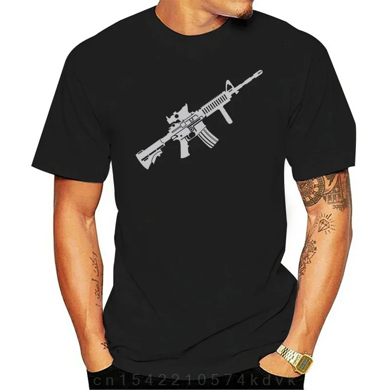 Fashion Graphic Design T-shirt M4 A1 Assault Rifle Carbine M16 Machine Gun Weapon Army casual Homme Tea Shirts