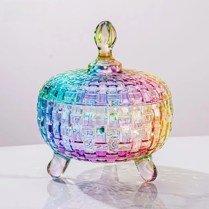 

Large Capacity Glass Candy Jar European Style Transparent Storage Container with Lid Decorative Sugar Bowl for Business Use