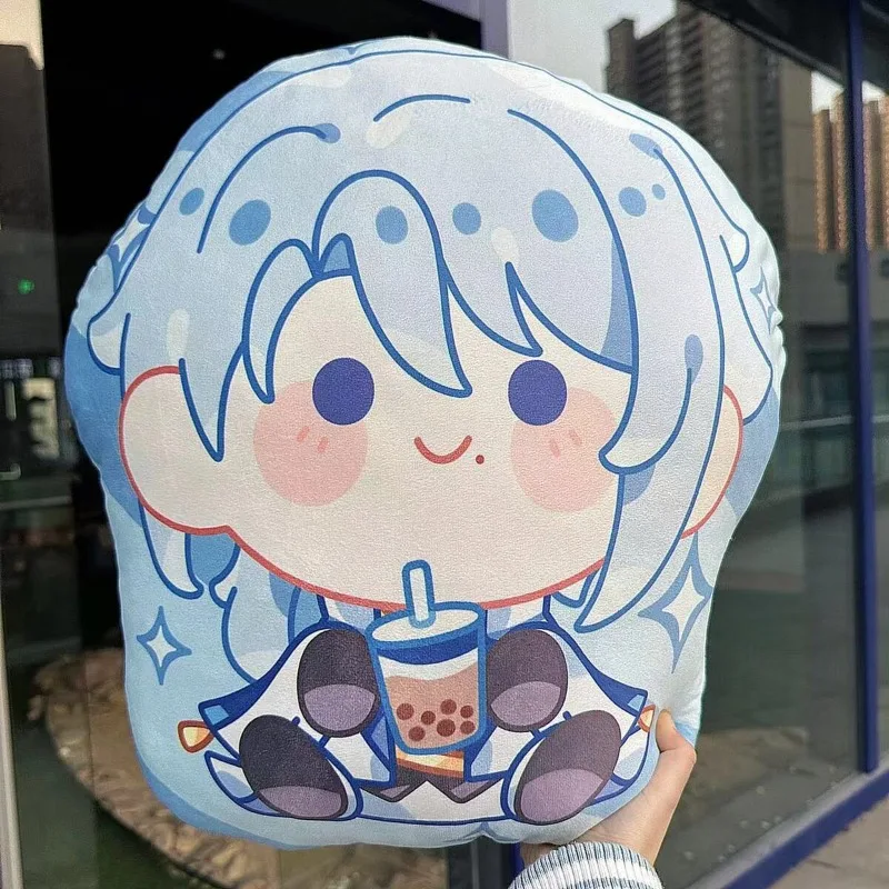 

2025 GS Impact Game Anime Cos Kamisato Ayato Unisex 40cm Simple Cartoon Print Soft Cushion Present