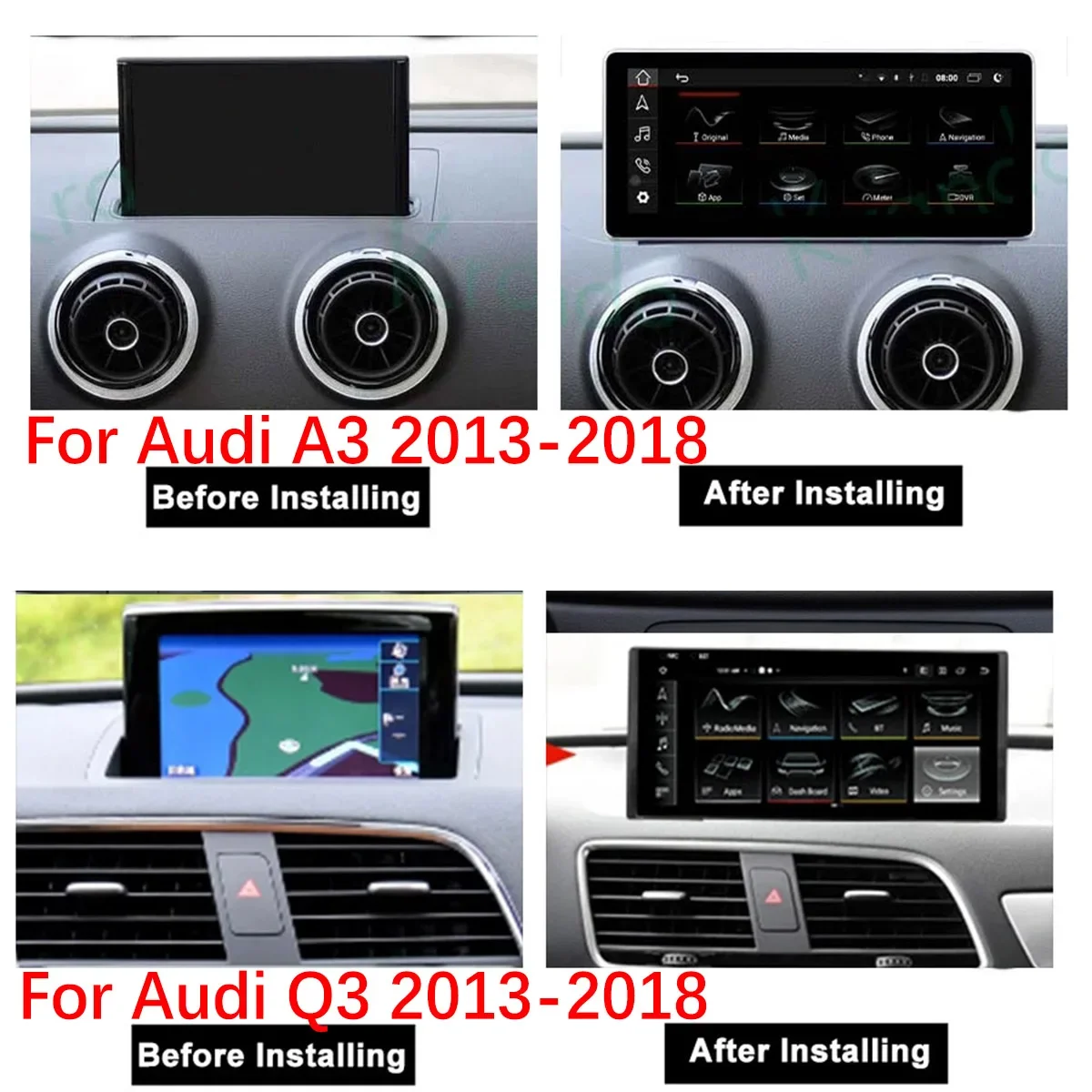 

Car Android Radio For Audi A3 Q3 2013-2018 Wireless CarPlay & Android Auto 3In1 Intelligent Multimedia System Player Car Stereo