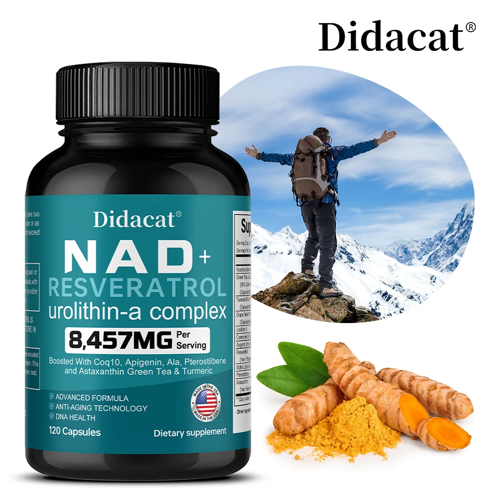 

NAD+ Resveratrol Capsules, Antioxidant, Support Metabolism, Cellular Health, Anti-aging, Energy, Skin Radiance & Relaxed Mood