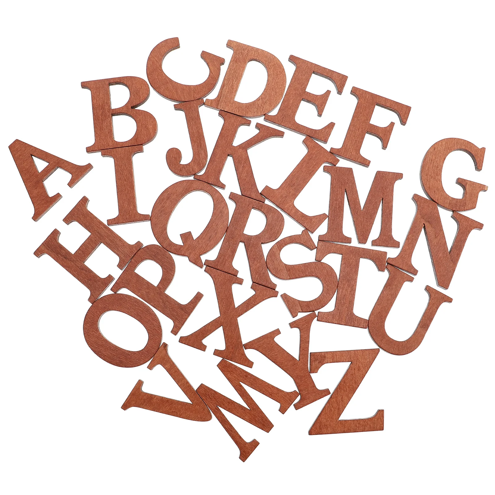 

26 Pcs Wooden Alphabet Letters Brown Creative Decorations Crafts Smooth Lightweight Wall Window Porch Shop Tree Birthday