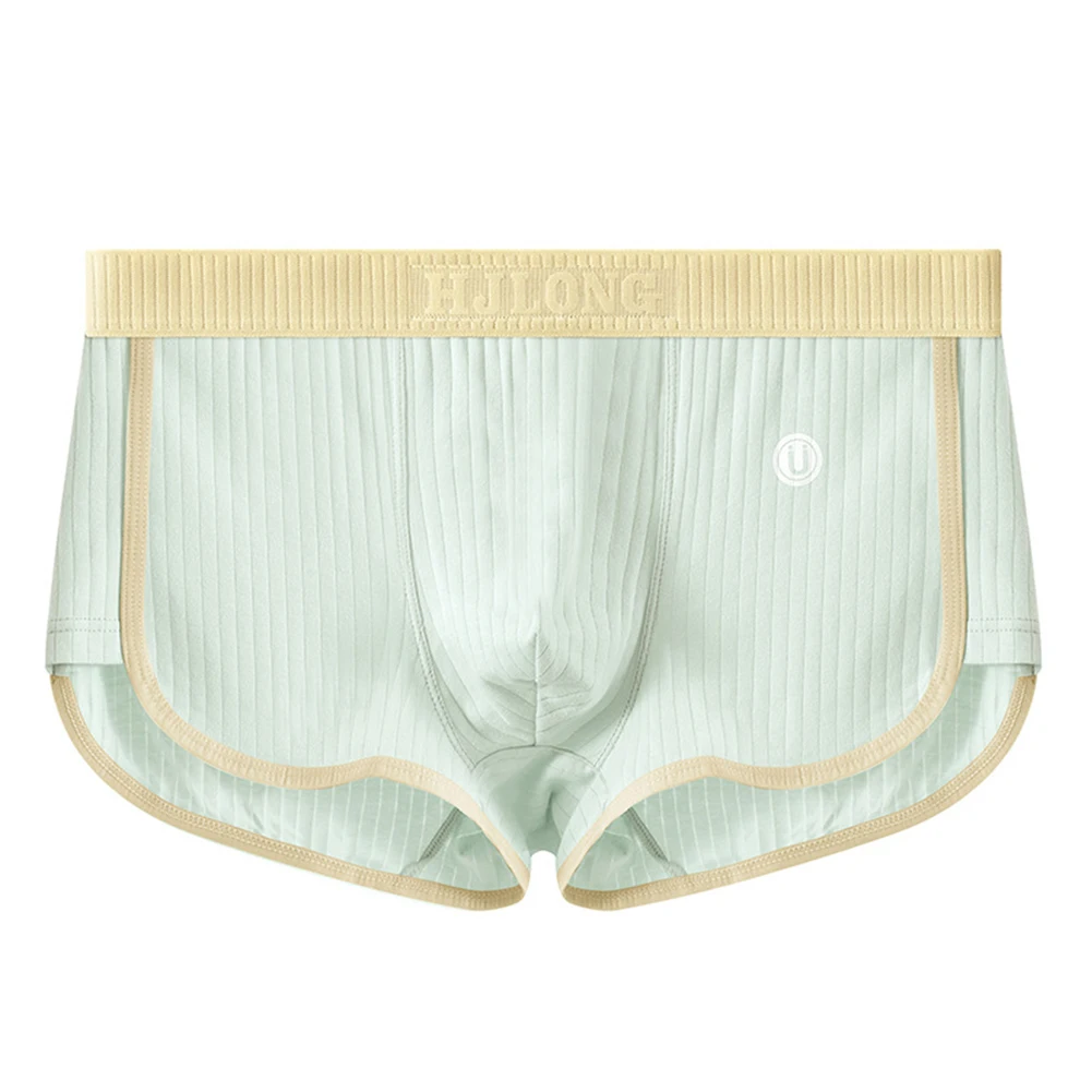 Boxer Trunks Mens Cotton Boxer Briefs Solid Color Supportive Pouch Classic Theme Elastic Waistband Soft Material