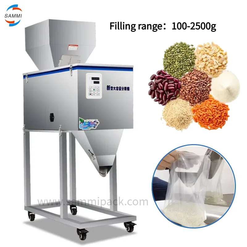 

New Type 100-2500g Large Capacity Rice,Powder Filling Packing Machine, Powder Dispenser