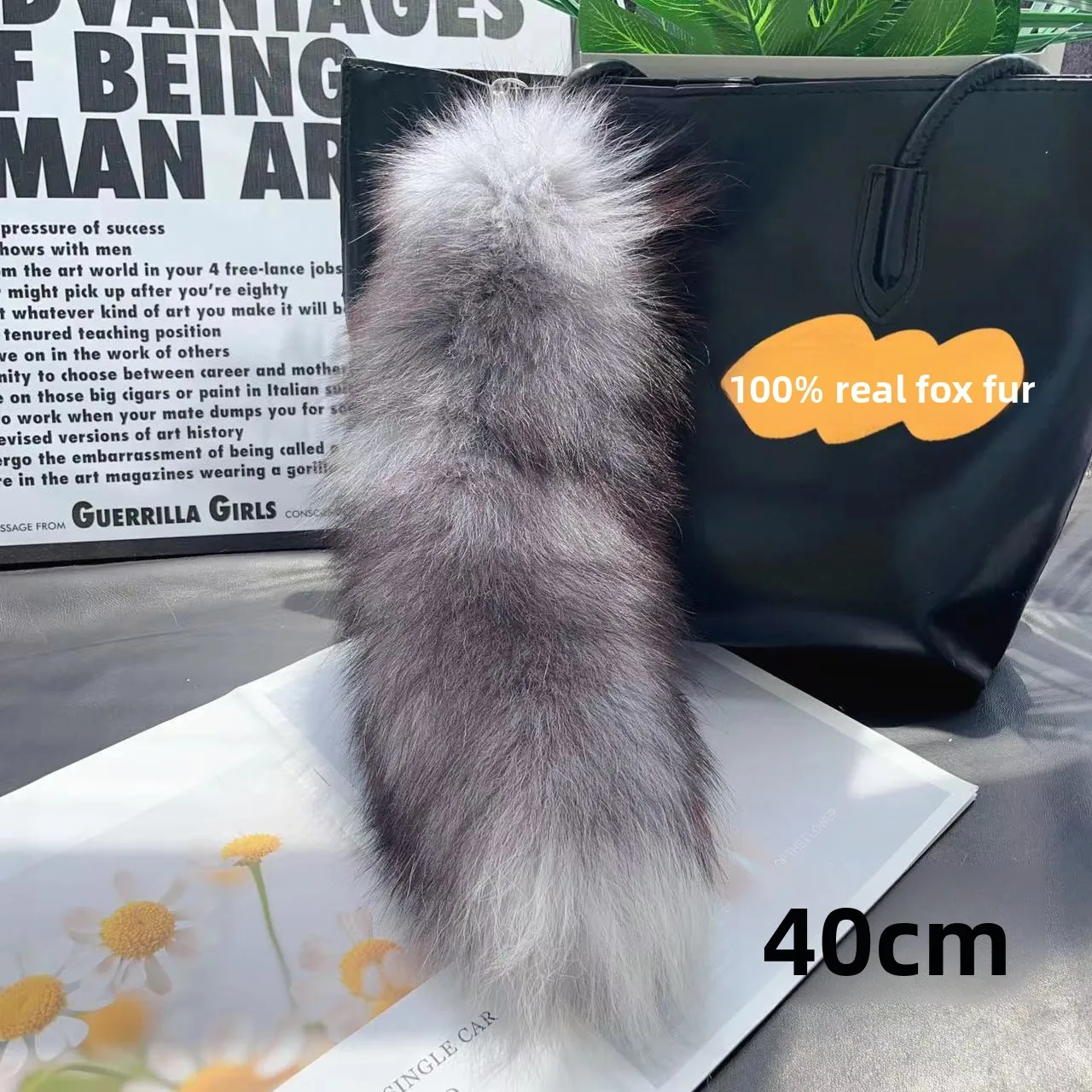 Image 5: Véritable fourrure argent bleu queue de renard en peluche accessoires de Cosplay accessoires de fourrure