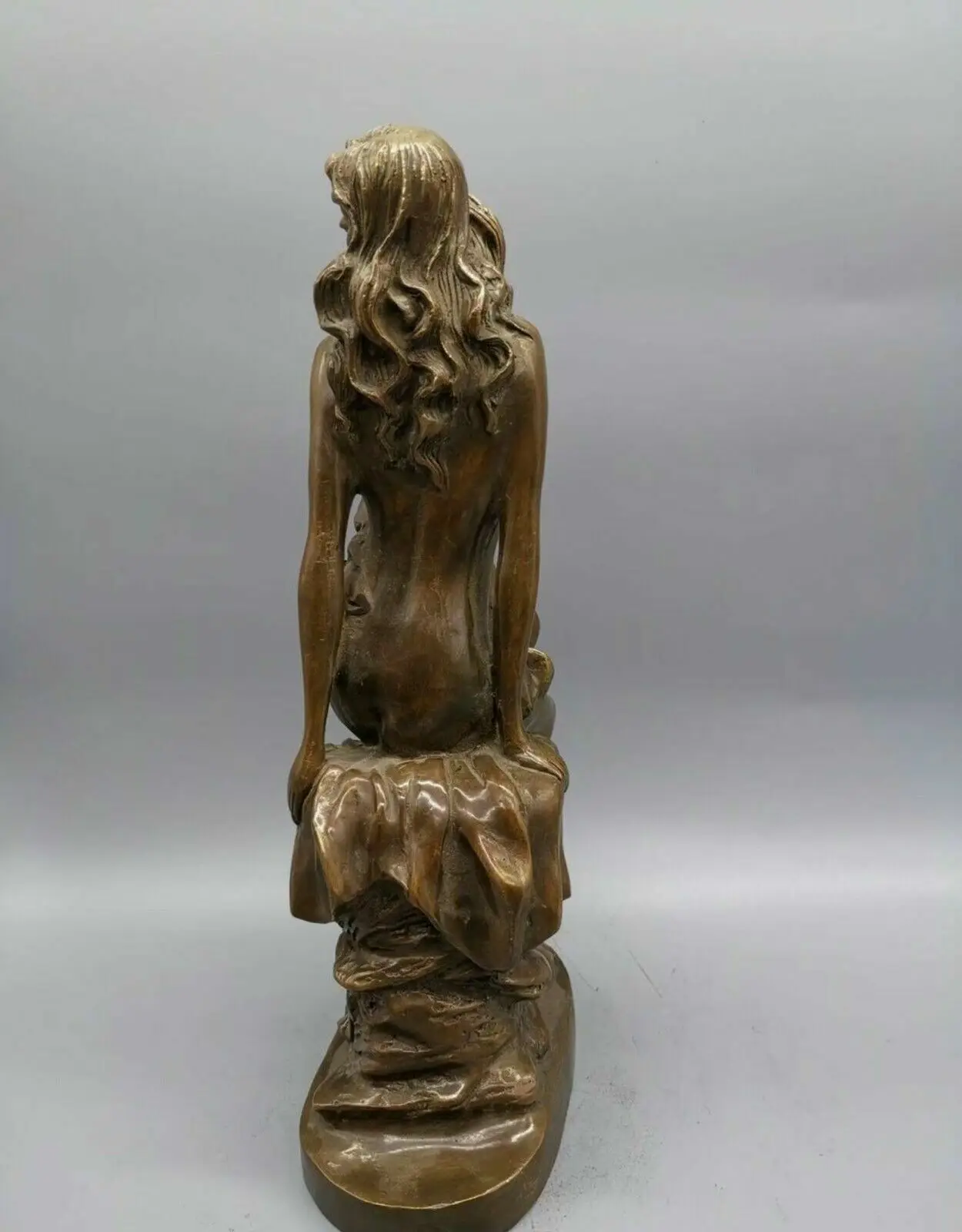 Art Deco Sculpture Bronze Beautiful Nude Woman Girl Copper Statue Figures