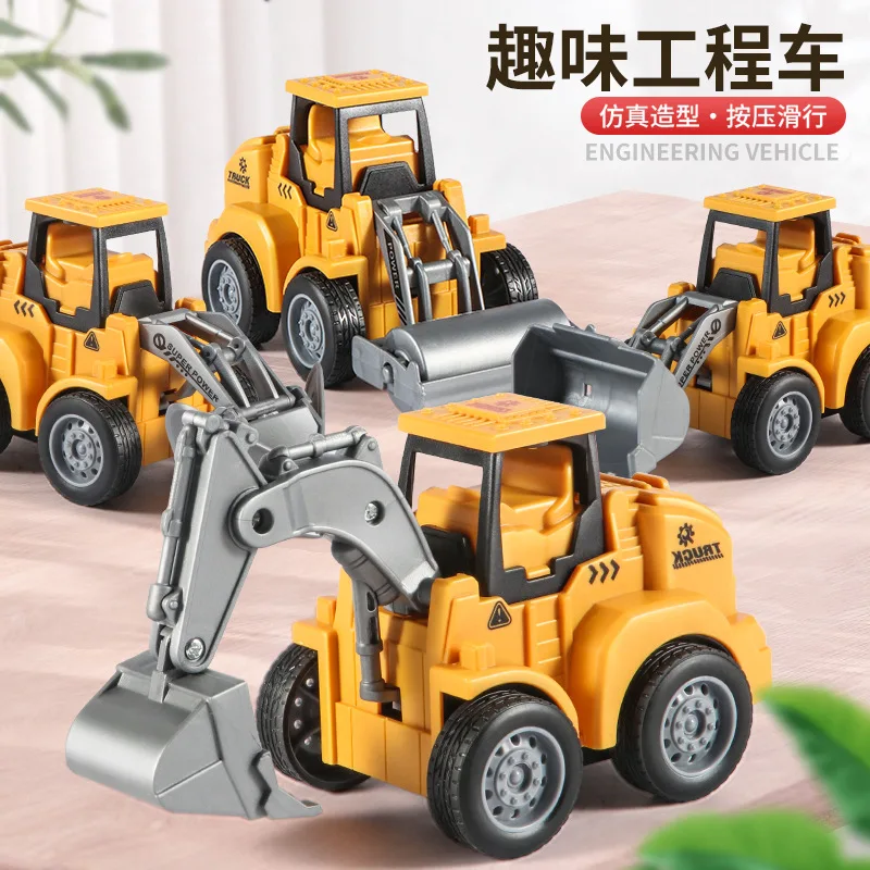 Children's Mini Engineering Car Model Press Inertia Pull Back Toy Excavator Car Model Boy Educational Toy Kids Gift