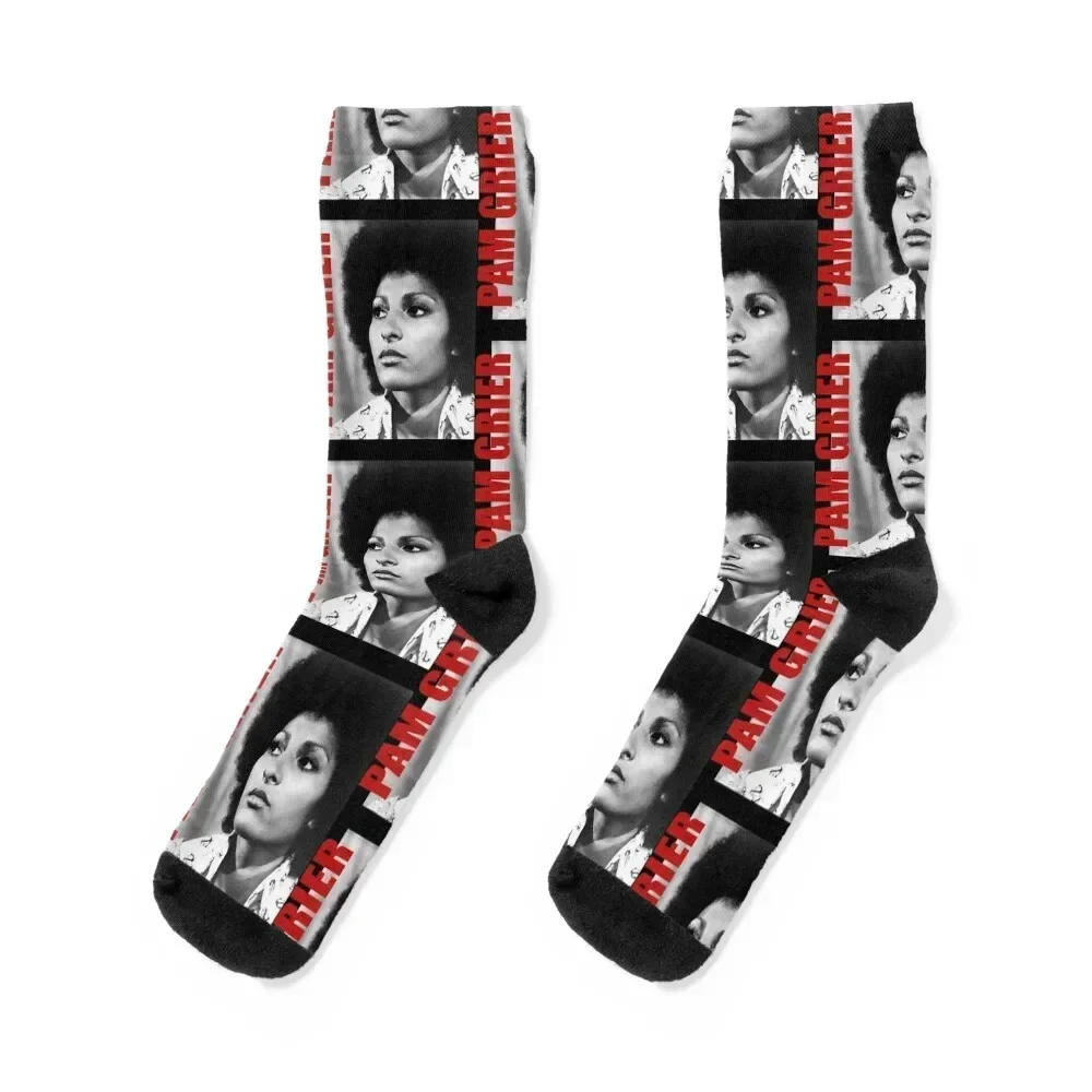 Pam actor Grier Pam actor Grier Retro Aesthetic Fan Art 80s (1) Socks winter gifts Sports Socks Male Women's