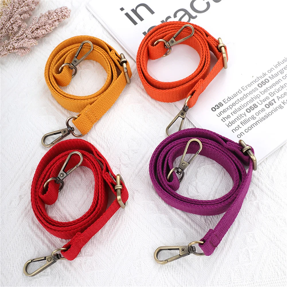 Adjustable Handbag Strap 130cm Long Replacement Women Nylon Canvas Bag Accessories Solid Color Messenger Shoulder Bag Strap New