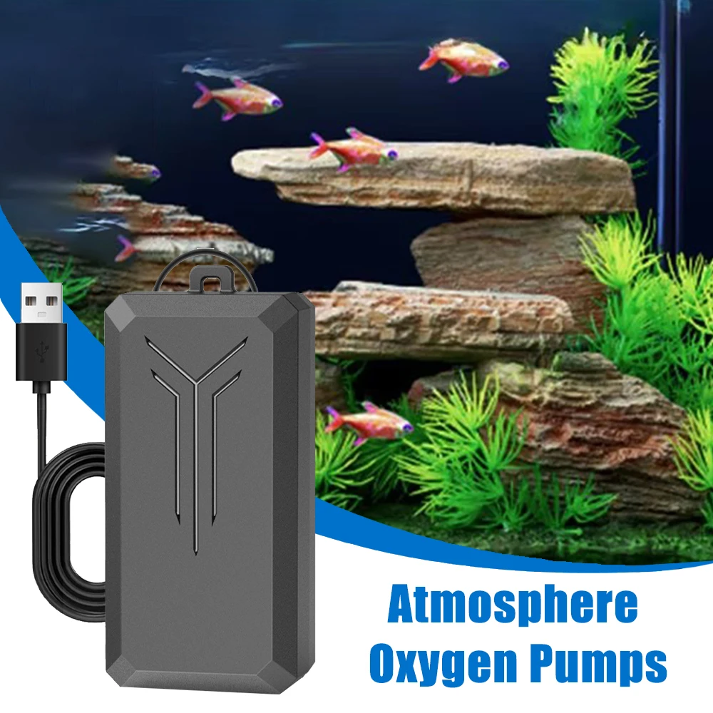 Bomba de oxígeno USB portátil, bomba de aire para acuario, pesca al aire libre, bomba oxigenadora de pequeña potencia