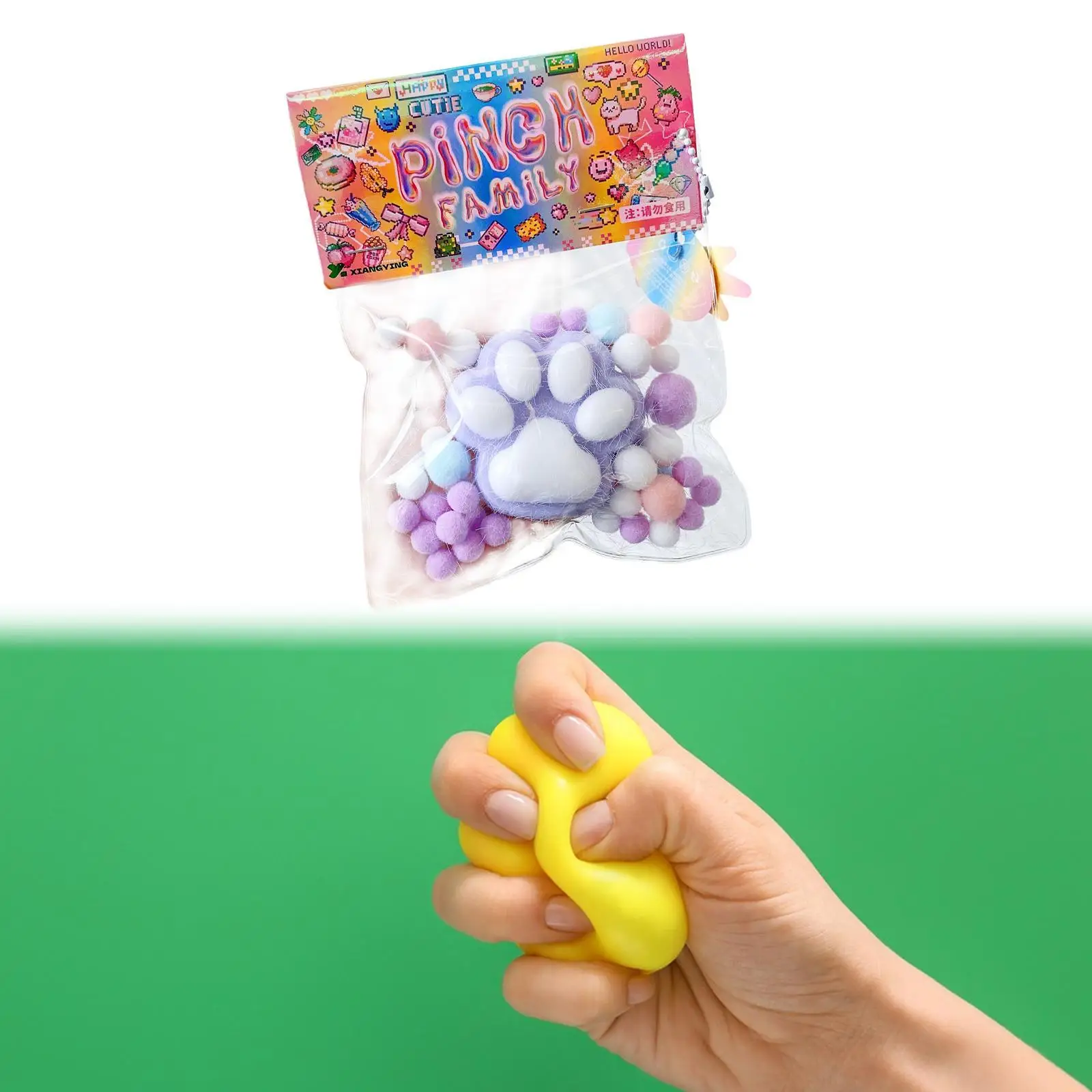 Pfotenform Zappeln Quetschspielzeug Weiches Gummi Sensorisches Handspielzeug für Kinder Frühes Stimulationsset