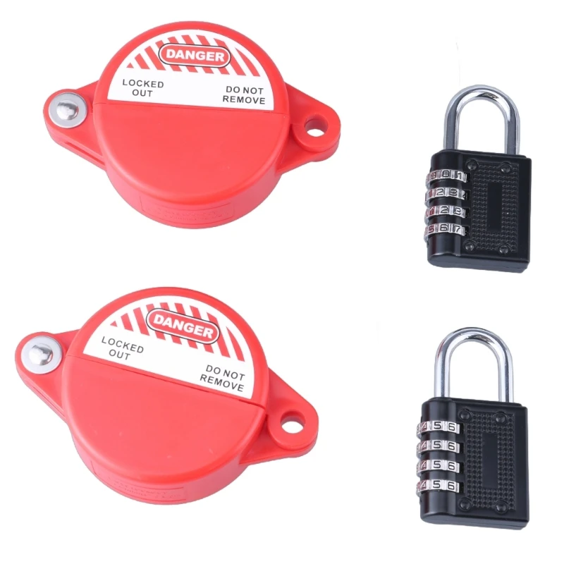 Secure Water Tap Locking set with Padlock Gate Valves Lockout System Plastic Gate Valves Lock with Combo Lock for Home