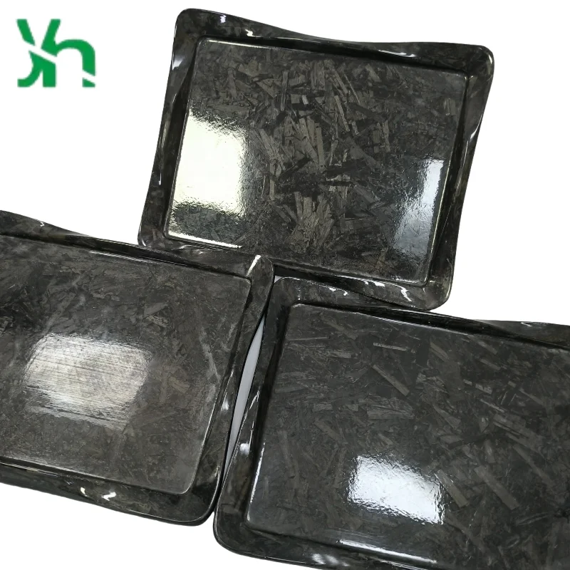 Plato de aperitivo de fibra de carbono 3k de lujo, estante para platos para cocina moderna, bandeja para servir Gourmet, regalo de fiesta de boda