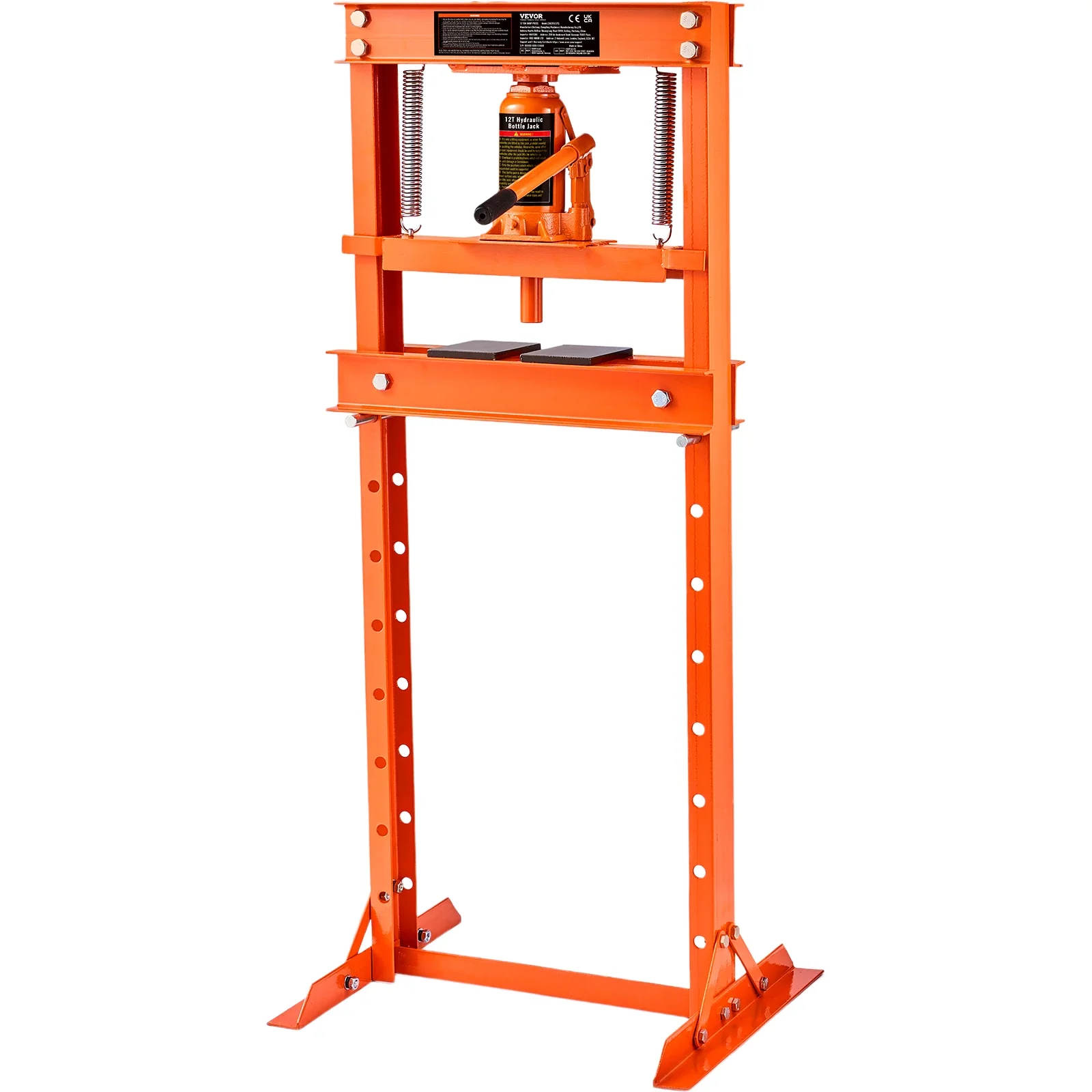 Vevor 6/12 Tonnen hydraulische H-Rahmen-Garagen boden verstellbare Werkstatt presse mit Platten 6t/12t orange für Garagen oder profession elle