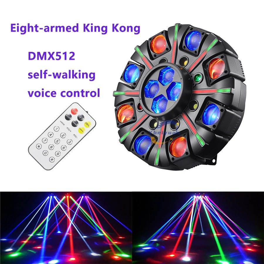 150W 8-Arm Beam Bühnenlicht 4-in-1 RGBW LED Effektlicht DMX512 Fernbedienung Geeignet für DJ-Partys Diskotheken KTVs Bühnenbeleuchtung