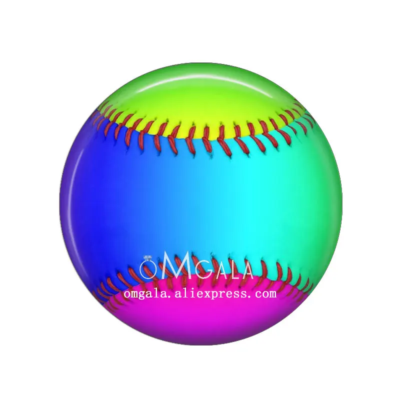 Sport Baseball Art Patterns 10mm/12mm/14mm/16mm/18mm/20mm/25mm Rotondo foto cabochon in vetro demo parte posteriore piatta Fare risultati