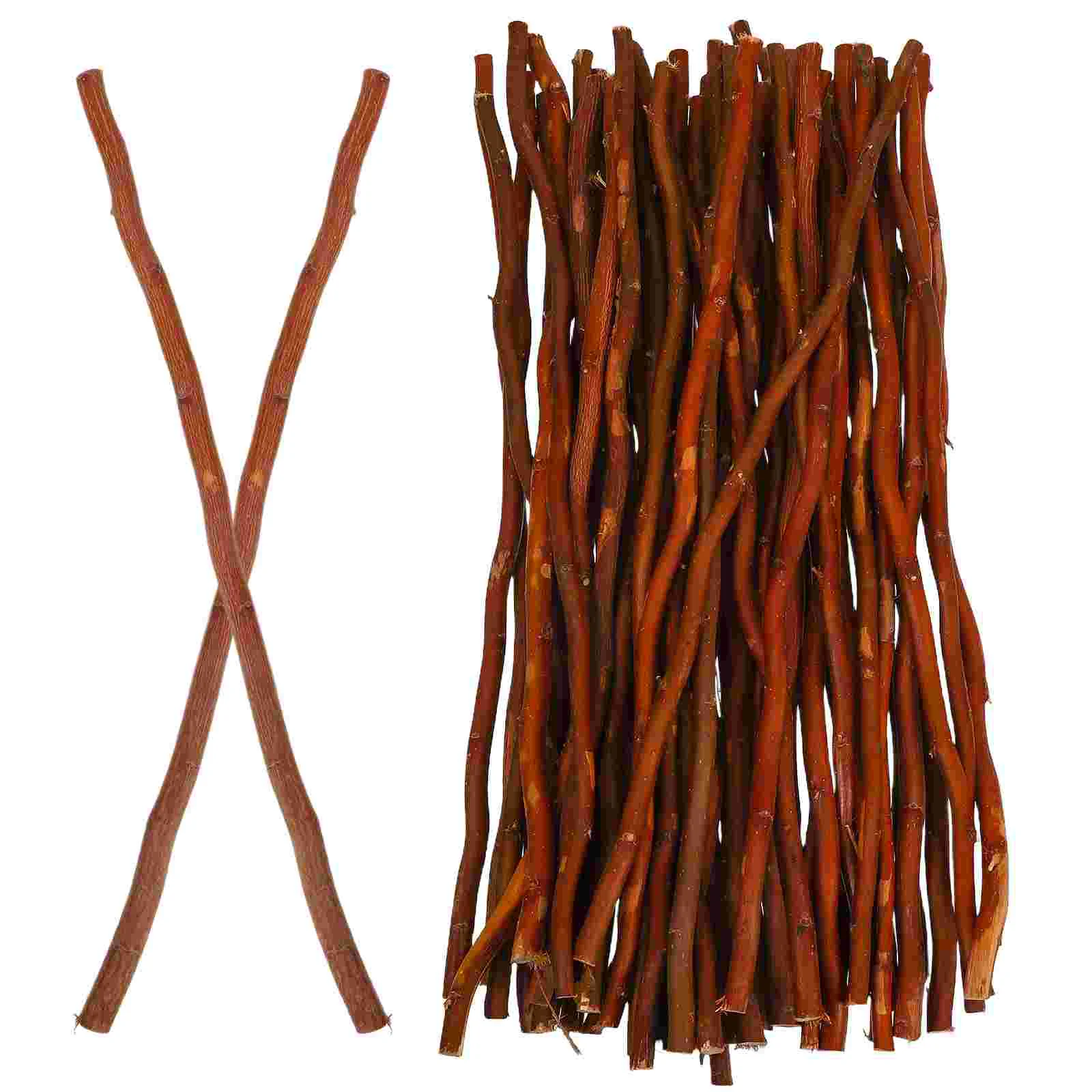 50 Pcs Twigs Natural Dry Branches Birch Sticks for Decorating Artificial Brown Child