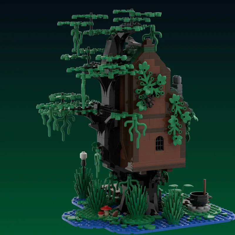 Moc Building Blocks Medieval Architecture Model Witch Swamp House Technology Module Building Blocks Gift Toys DIY Set Assembly