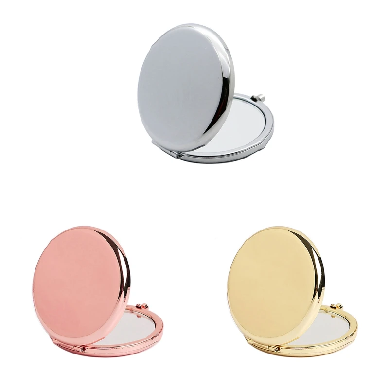 Pocket Compact Cosmetic Mirror for Women Girls Daily Use Delicate Golden 2.5 Inch Round Pocket Makeup Mirror Dropship