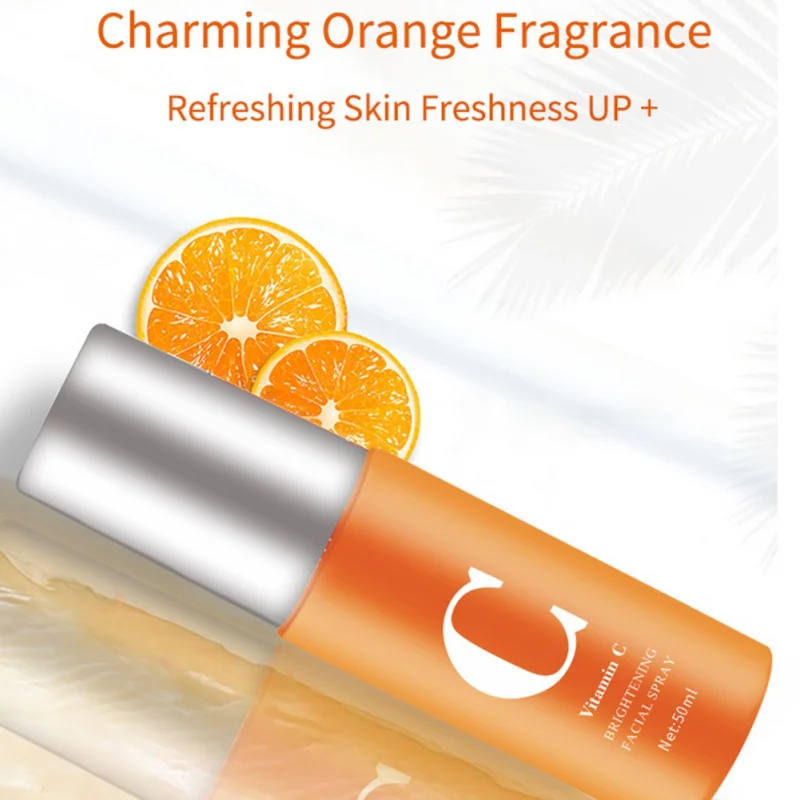 50ml Vitamin C Brightening Facial Spray Mist Green Tea Anti-wrinkle Nourishing Relieve Redness Moisturizing Portable Whitening