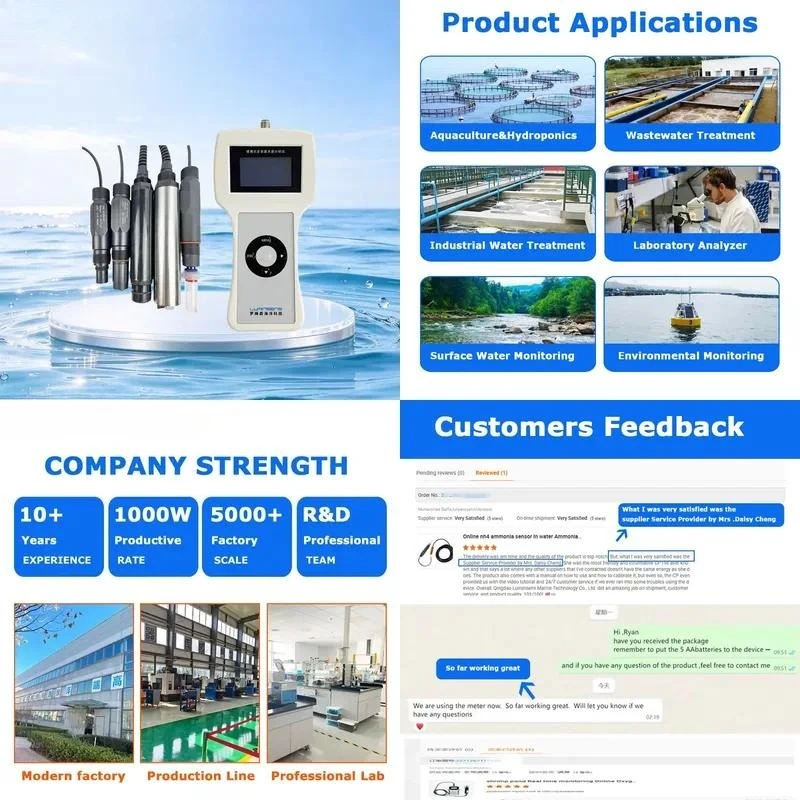 Handheld waterproof water quality analyzer, multi-parameter digital residual chlorine/PH/ORP water meter, suitable for