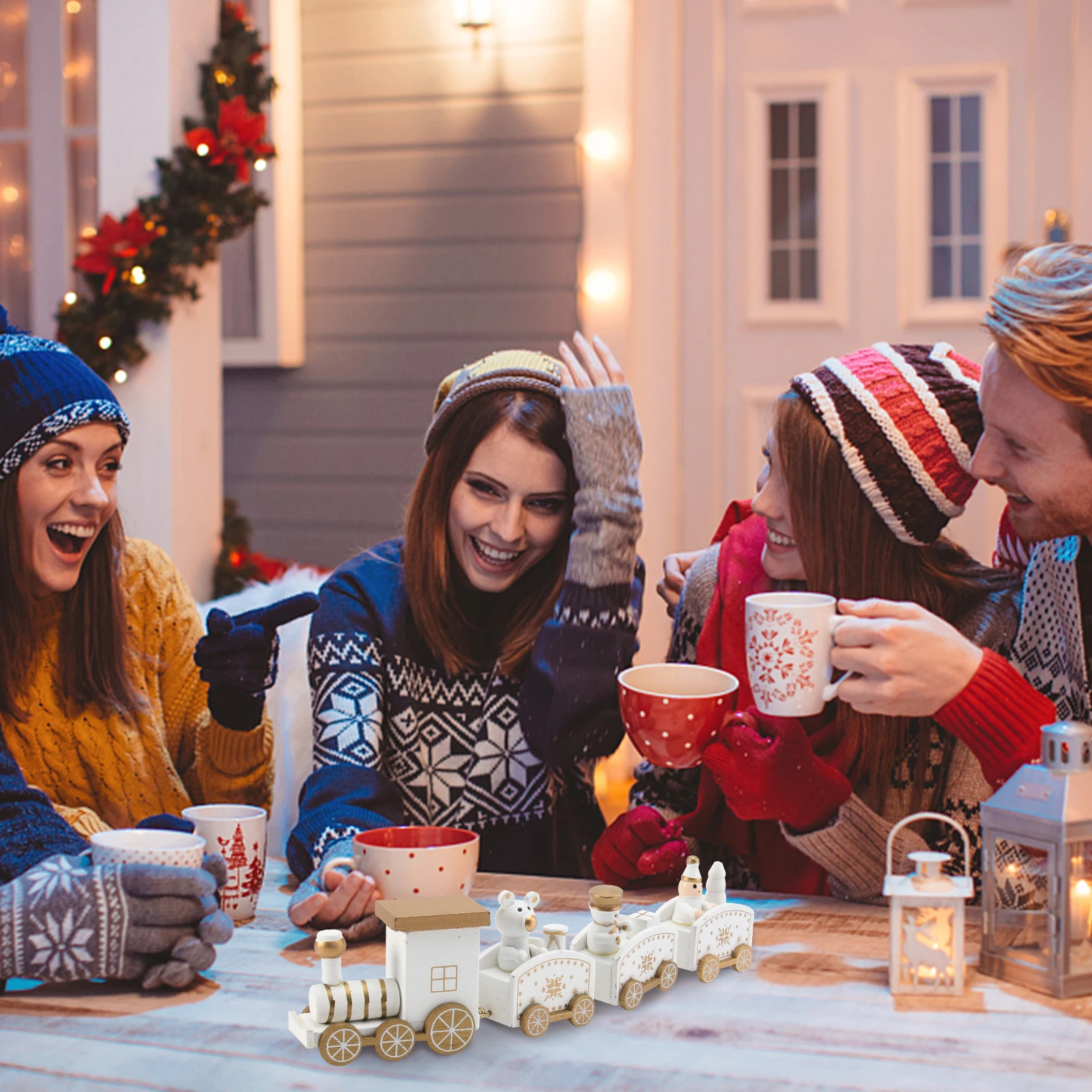 

1Pcs Excellent Workmanship Wooden Train Cake Decor Cartoon Shape for Dining Table Party Supplies Cake Decoration