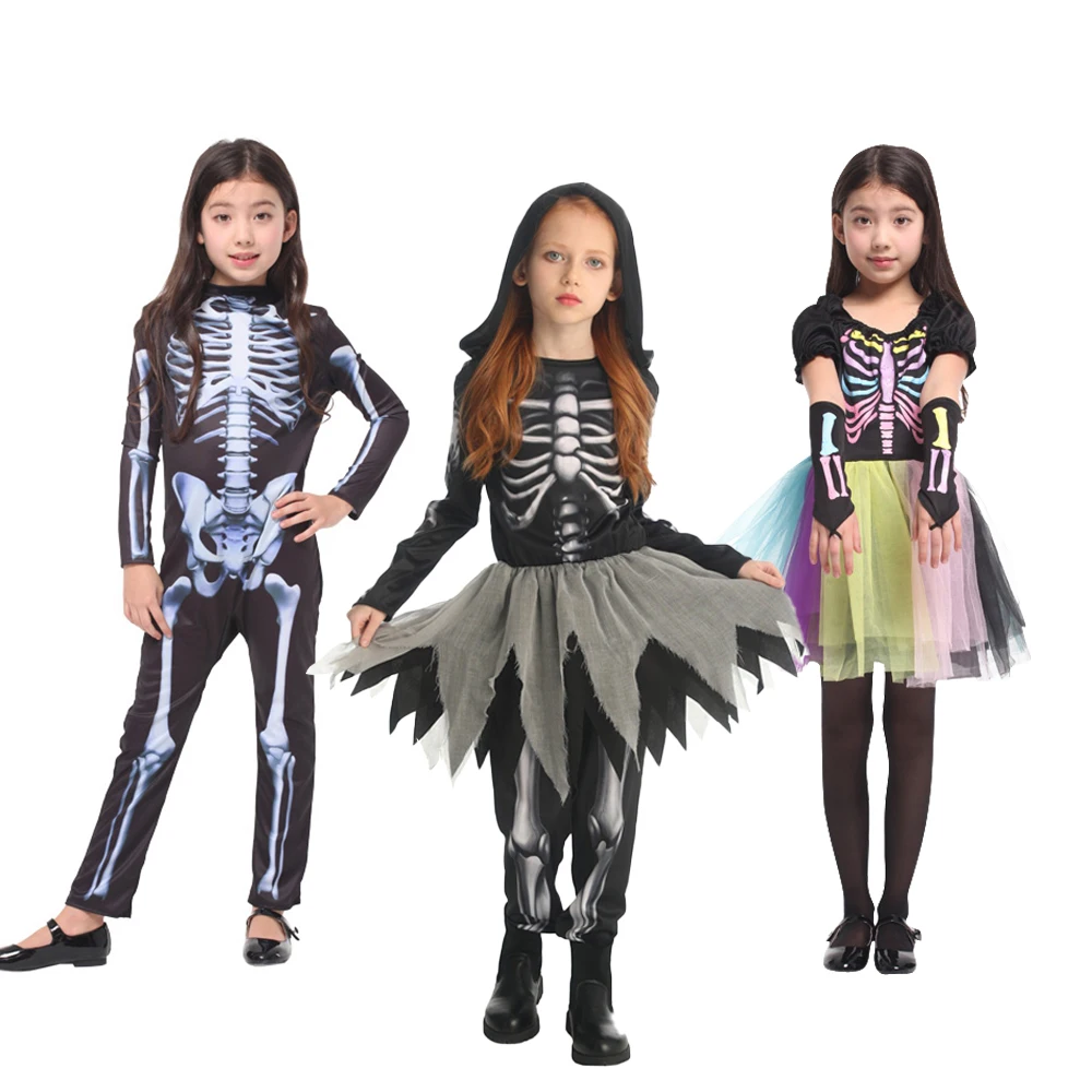 

Children's Skeleton Costume Halloween Theme Costume Available in 3 Styles